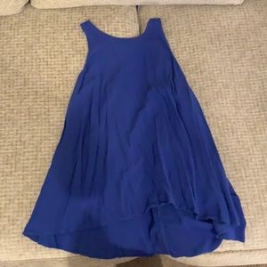 Blue high neck loose tank